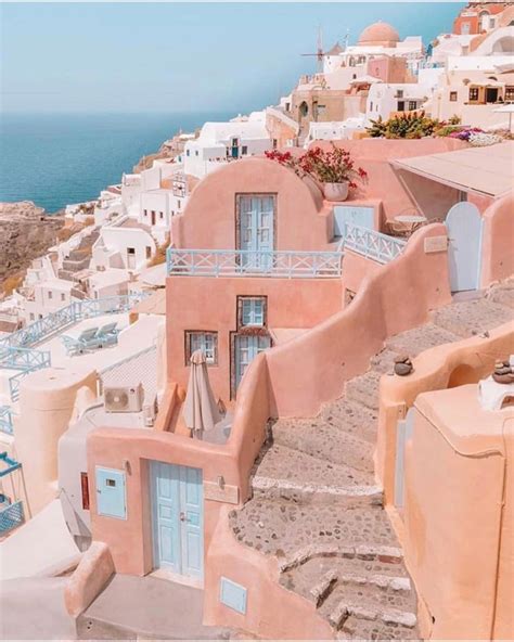 Pink Aesthetic Greece Travel Guide Oia Santorini Blogger Travel