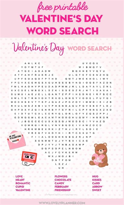 Free Printable Valentine's Day Activity Sheets: Word ...