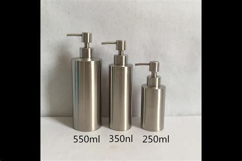 high class 100 stainless steel shampoo lotion bottle with metal pump for hand soap use view