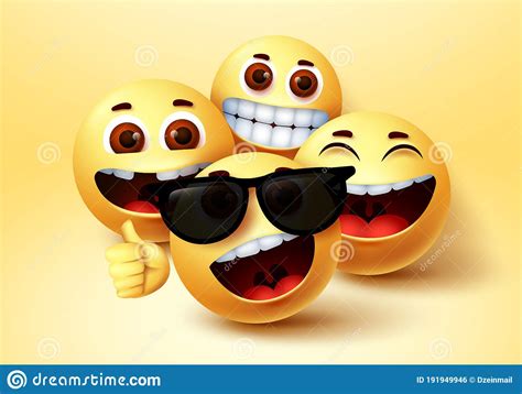 Emoji Smiley Cool Friends Character Vector Design Smiley