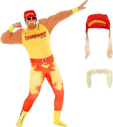 Mens Official Wwe Hulk Hogan Costume Bandana Adult Wrestling Legend