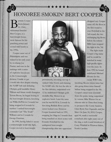 Bert Cooper New Jersey Boxing Hall Of Fame