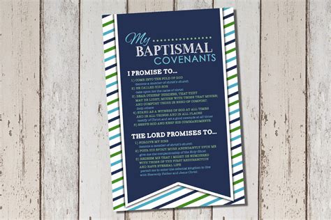 Lds Baptism Printable Poster Baptismal Covenants Sign Etsy