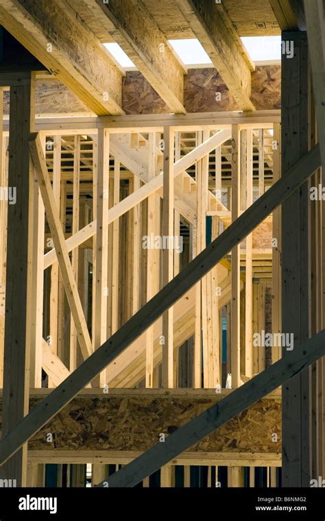 Interior Wall Framing Of Residential Building Stock Photo Alamy
