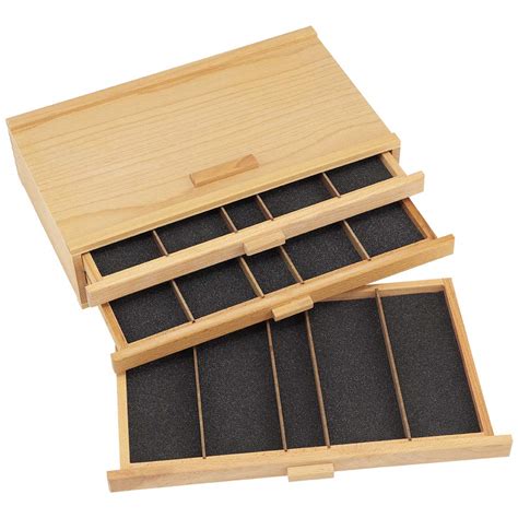Buy Creative Mark Pastel Storage Box 3 Drawer Wood Art Box With Foam