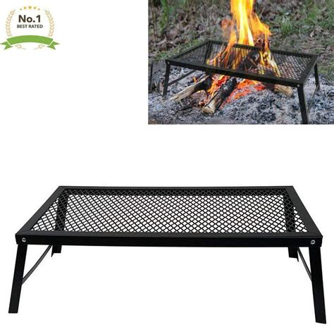 Heavy Duty Steel Mesh Campfire Grill Stand Use Over Fire Bbq Portable