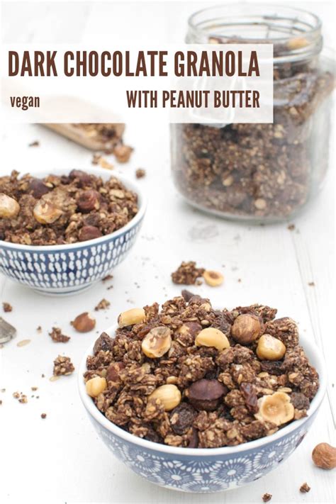 In a large sauce pan, add butter, brown sugar, honey and peanut butter. Dark Chocolate Granola With Peanut Butter vegan