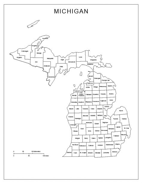 Michigan Labeled Map Michigan County Maps Printable Free Printable Maps