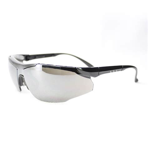 airgas rad64051605 radnor® elite plus black safety glasses with silver polycarbonate mirror