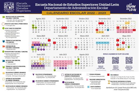 Calendario Escolar Enes León Unam