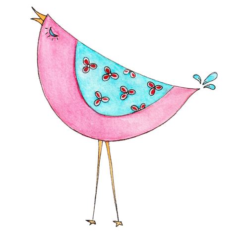 Whimsical Bird Clip Art Watercolour Birds Clip Art Png Etsy