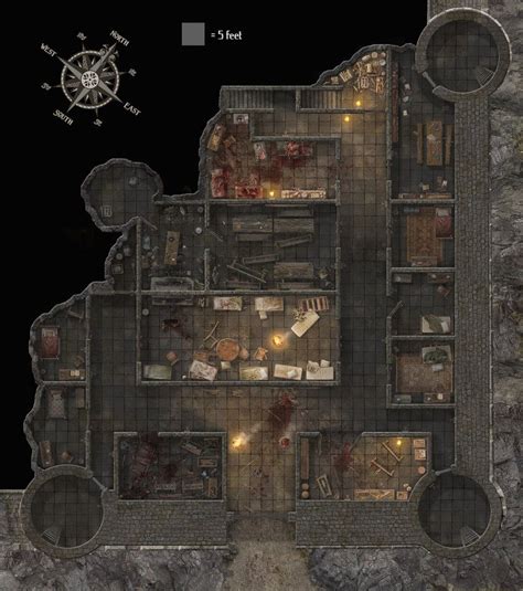 Fort Rannick 1st Floor By Hero339 Dungeon Maps Fantasy City Map