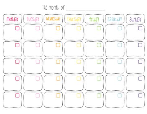 Image Result For Undated Monthly Calendar Printable Calendar