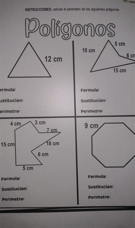 Calcula El Per Metro De Los Siguientes Poligonos Brainly Lat