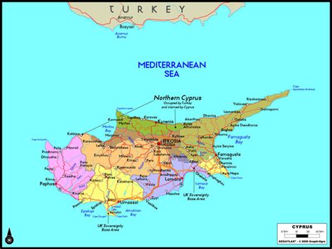 Cyprus Political Wall Map