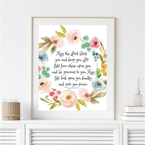 may the lord bless you and keep you numbers 6 print bible etsy