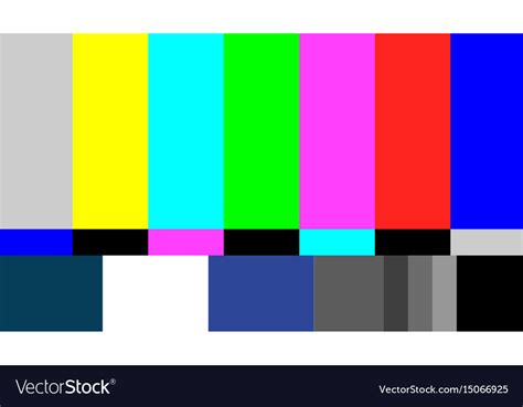 Antenna or cable or source device may not be correctly connected to the tv. No signal tv test pattern television Royalty Free Vector