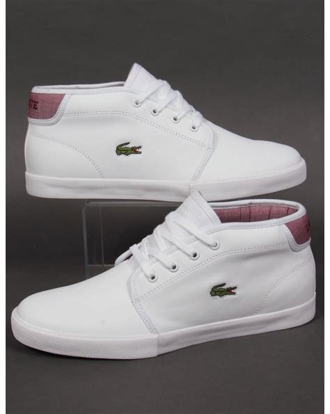Lacoste Ampthill Leather Trainers Whitebootsshoessneakersmens