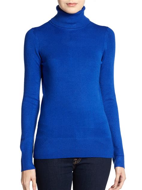 Lyst French Connection Turtleneck Sweater In Blue