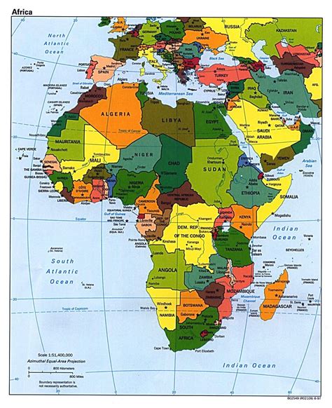 Detailed Political Map Of Africa With Capitals 1997 Africa