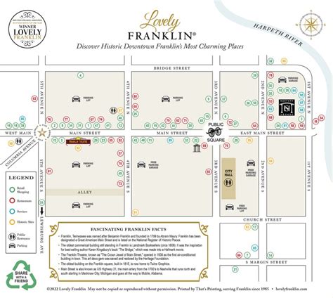 Downtown Franklin Tn Map Shopping And Dining Guide