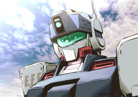 Gmbh Gm Sniper Ii Gundam Gundam 0080 Highres Close Up Cloud Earth Federation Looking