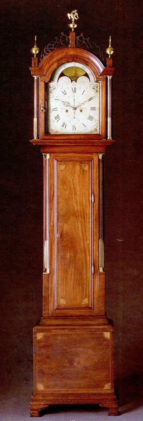 A Fine Federal Inlaid And Figured Mahogany Tall Case Clock Circa 1810