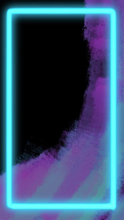 2k Free Download Neon Art Frame Abstraction Blue Edges Glowing