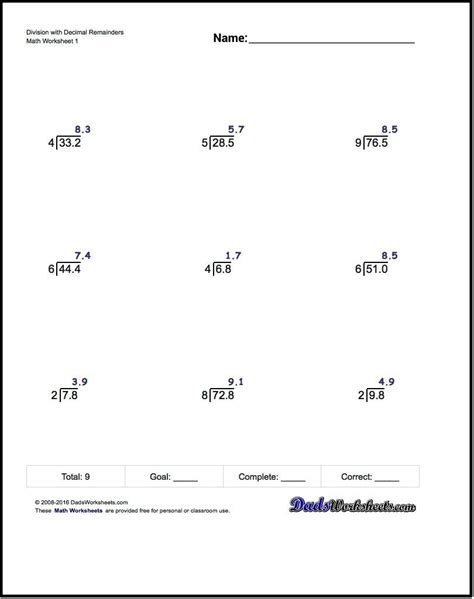 Grade 7 long division sums. Free Printable Long Division Worksheets 5Th Grade | Free Printable