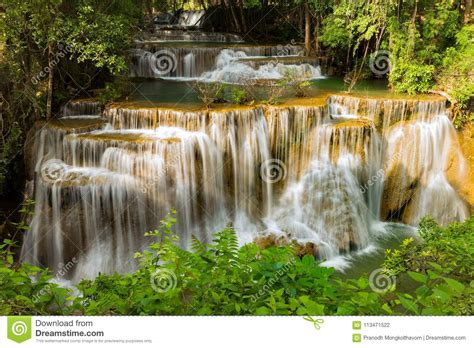 Tropical Stream Waterfall Multiple Layer Stock Photo Image Of Park