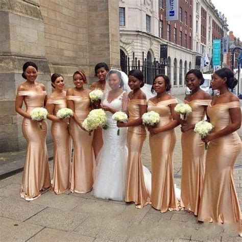 Hot South African Nigerian Bridesmaid Dresses Mermaid Maid Of Honor Gowns For Wedding Off