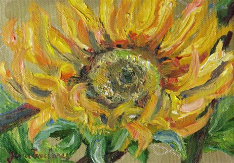 Daily Painters Abstract Gallery So Be It Sunflower Impasto
