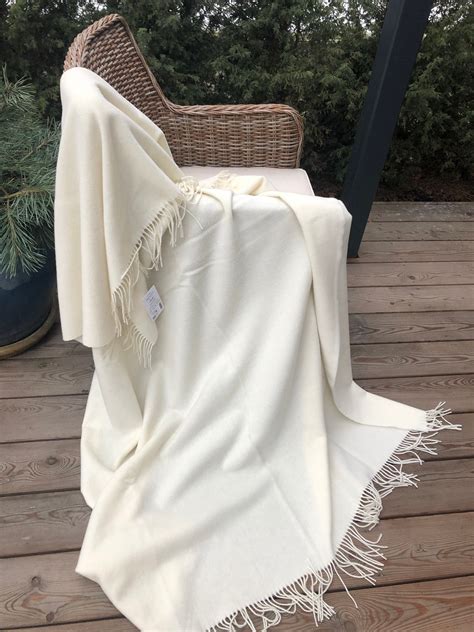 Premium Quality Soft White Merino Wool Blanket With Cashmere Etsy