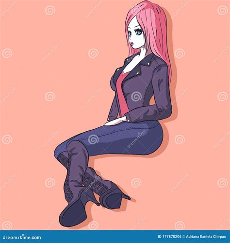 Anime Girl With Pink Hair Wearing A Bohemian Country Outfit Woman