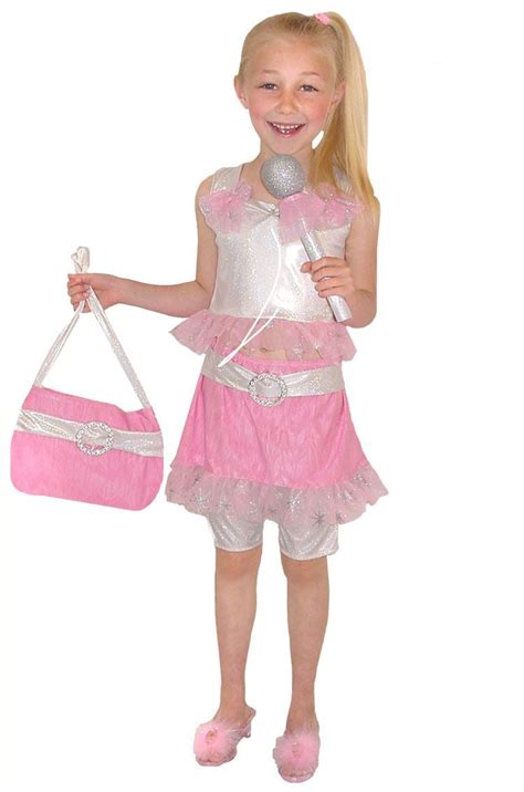 80s Pop Diva Singer Dancer Pink Skirt Top Girls Kids Halloween Costume