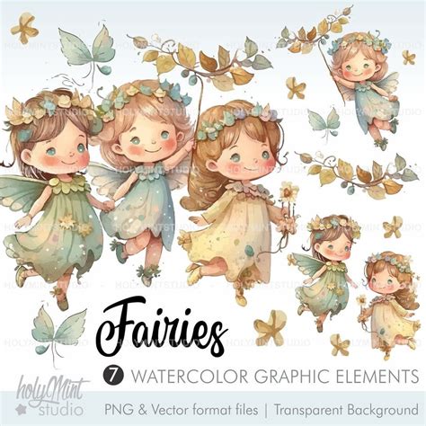 Watercolor Fairies Clipart Vector Fairies Clipart Fairy Tale Etsy In