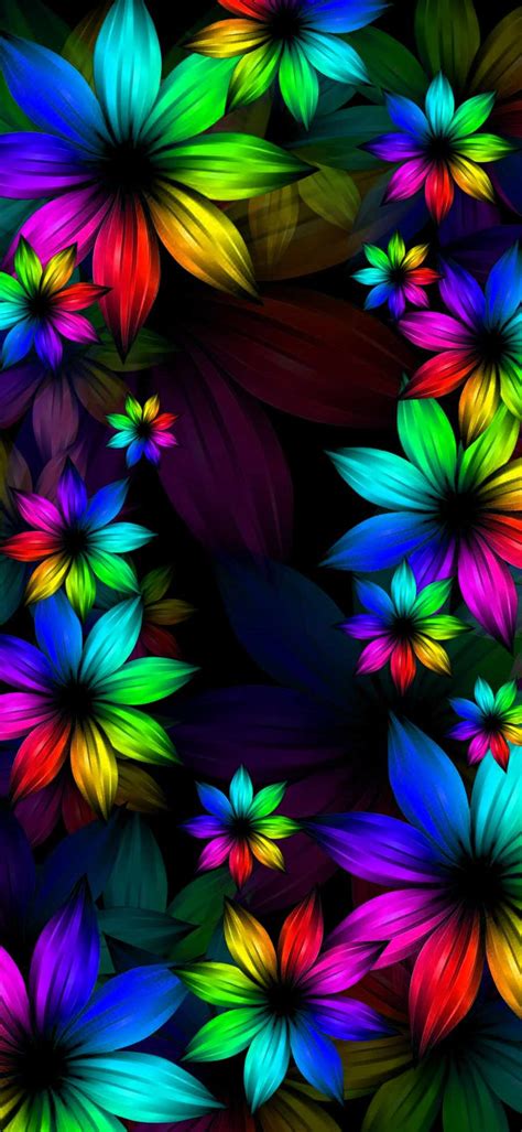 Rainbow Color Flowers Iphone Wallpaper Hd Iphone Wallpapers Iphone