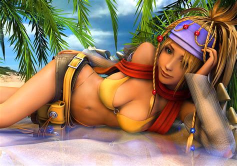 Hd Wallpaper Anime Bikini Cgi Fantasy Final Fantasy Rikku Sexy