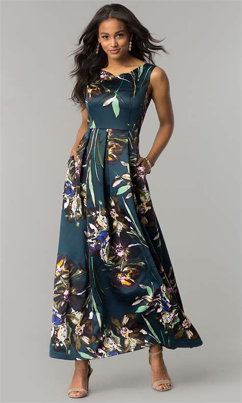 Sky child maxi dress midnight blue. Maxi-Length Floral Print Formal Wedding Guest Dress