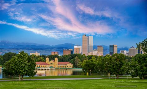 Photo Of Denver Skyline From Denver City Park At Sunrise