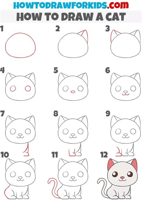 How To Draw A Cat Step By Step Drawing Tutorials For Kids Easy