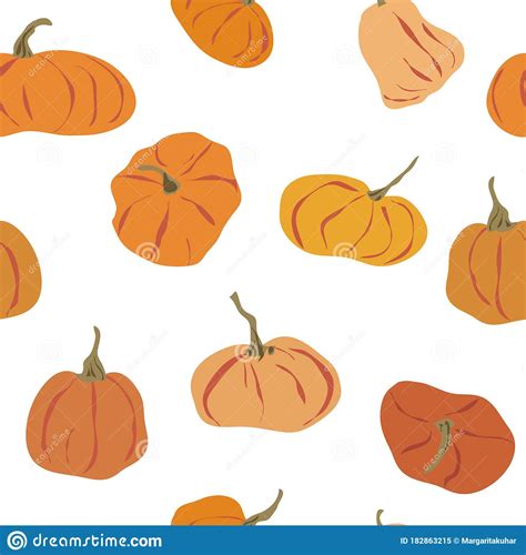 Cartoon Pumpkin Seamless Pattern Thanksgiving Halloween Collection