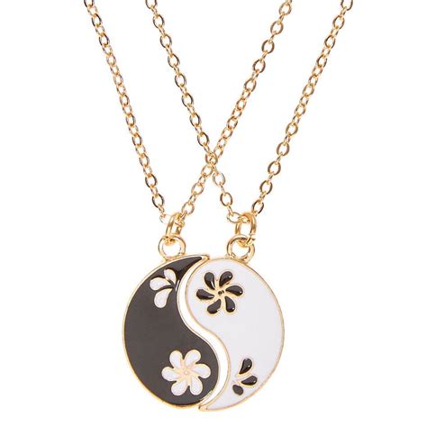 Ying Yang Flowered Best Friends Necklace Claires Us