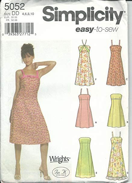 Simplicity Sewing Pattern 5052 Misses Simple Summer Dresses
