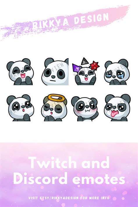 Cute Panda Emotes For Twitch And Discord Etsy Creatif