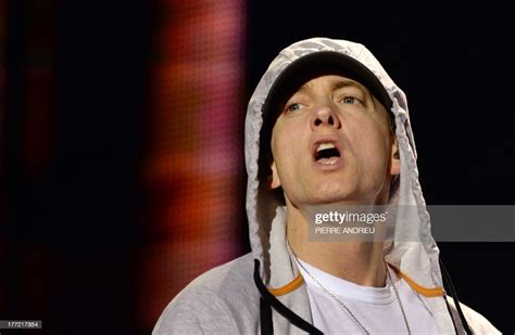 Us Rapper Eminem Performs On August 22 2013 During A Concert At The