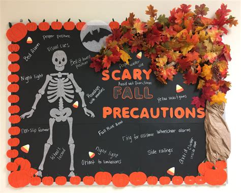 Hospital Bulletin Board For Safety And Fall Precautions Halloween Bulletin Boards Work