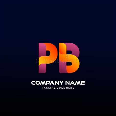 Letter Pb Initial Logo Vector With Colorful Stock Vector Illustration