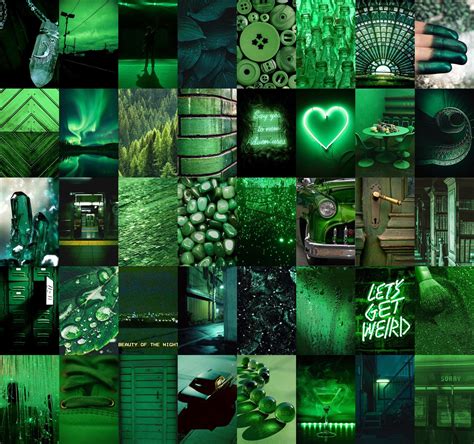 Neon Green Wall Collage Kit Etsy In 2022 Wall Collage Dark Green
