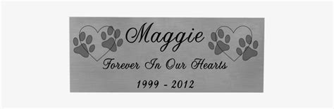 Engraved Pet Memorial Plaque Small Silver Finish Black Engraved Name